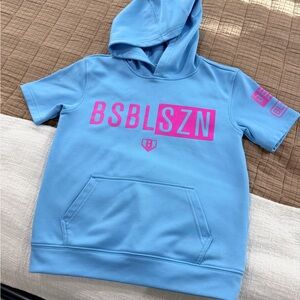 Bsbl Szn Blue short sleeve hoodie